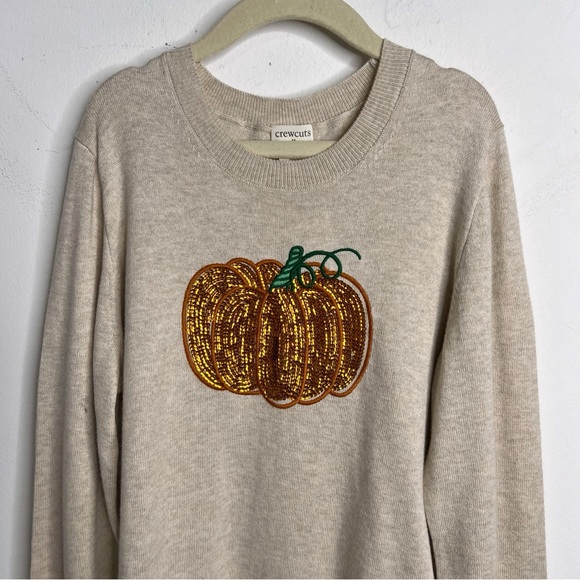 Crewcuts Girls Sequin Pumpkin Teddie Sweater - Picture 4 of 12